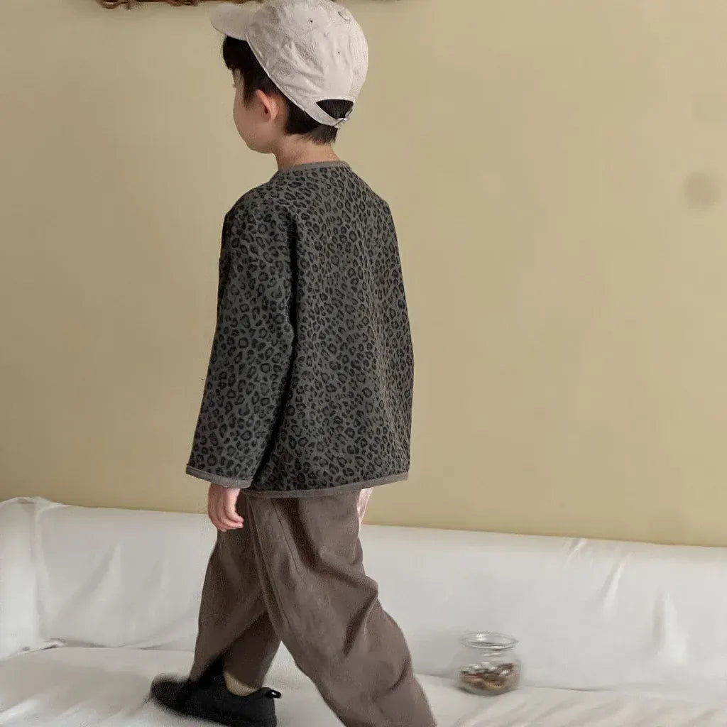 カーディガン・パーカー レオパードプリントコーデュロイカーディガン【mh0011238】