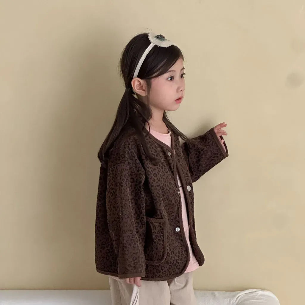 カーディガン・パーカー レオパードプリントコーデュロイカーディガン【mh0011238】