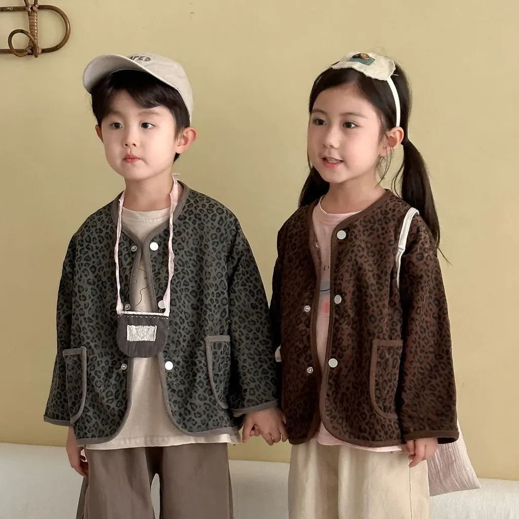 カーディガン・パーカー レオパードプリントコーデュロイカーディガン【mh0011238】