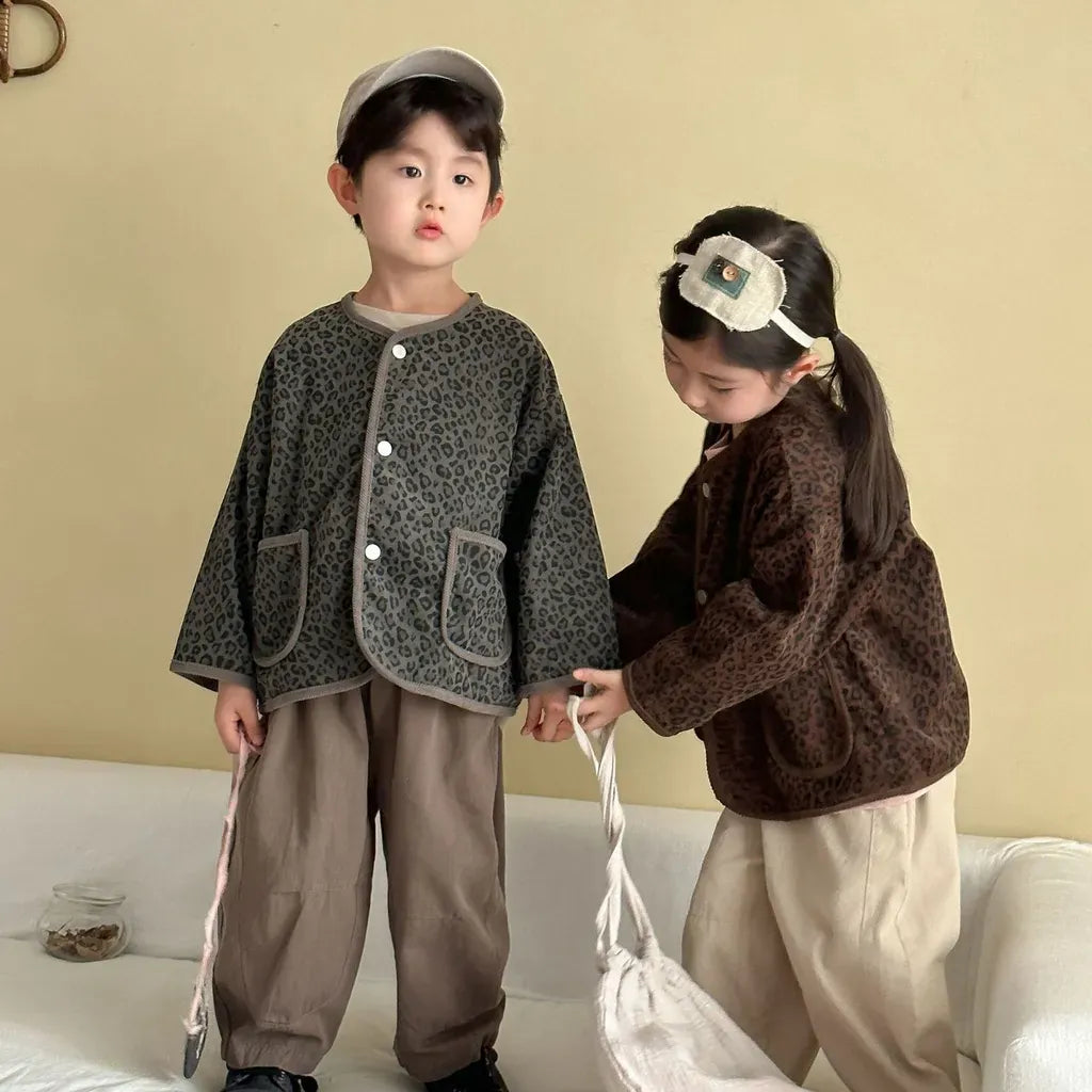 カーディガン・パーカー レオパードプリントコーデュロイカーディガン【mh0011238】