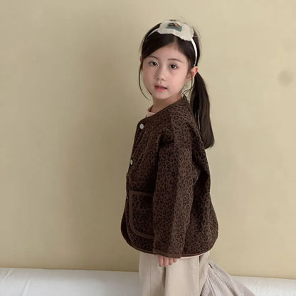 カーディガン・パーカー レオパードプリントコーデュロイカーディガン【mh0011238】