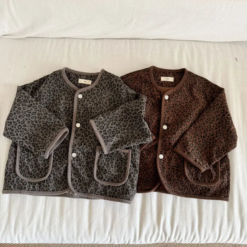 カーディガン・パーカー レオパードプリントコーデュロイカーディガン【mh0011238】
