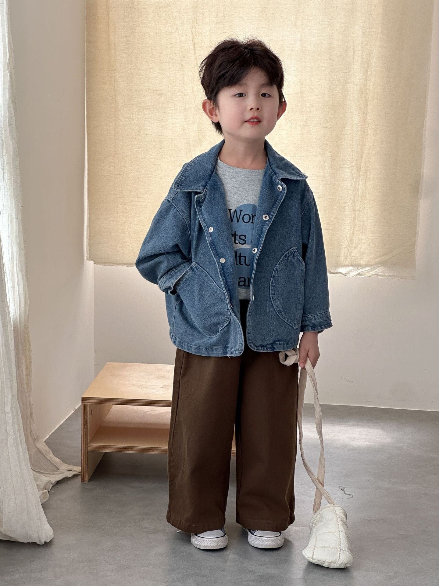 ショートコート・ジャケット・ジャンパー 丸ポケットステッチデニムジャケット【mh0011240】