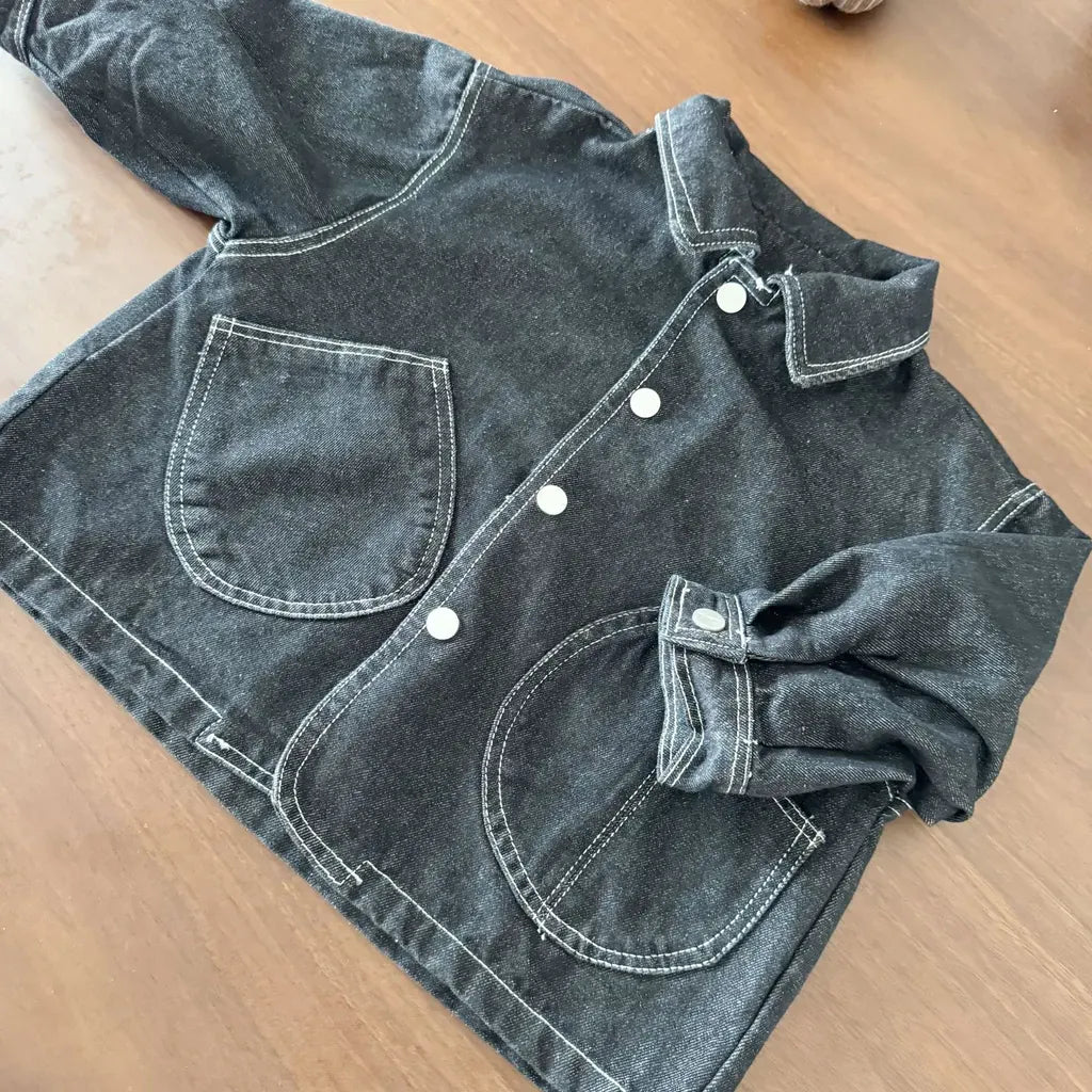 ショートコート・ジャケット・ジャンパー 丸ポケットステッチデニムジャケット【mh0011240】