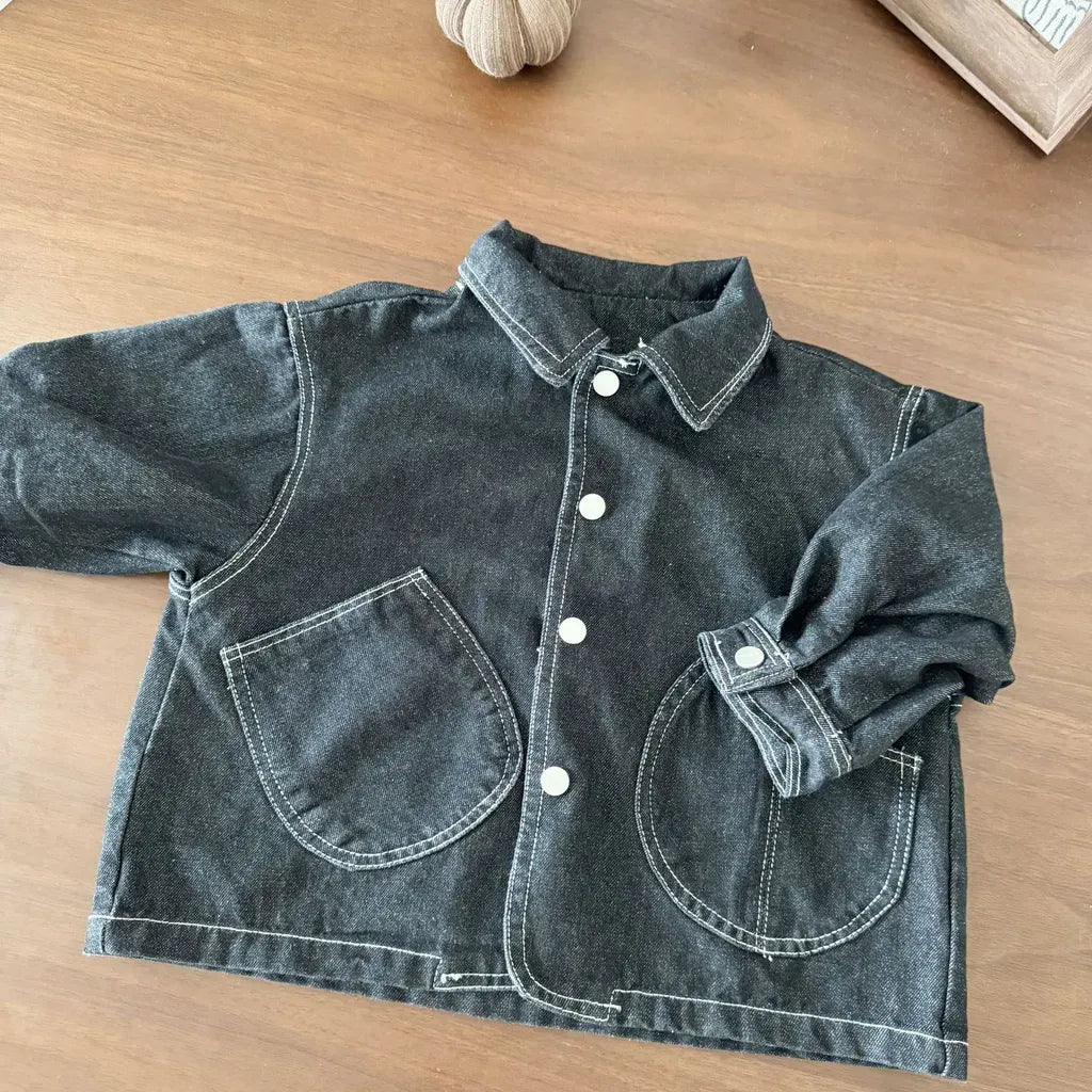 ショートコート・ジャケット・ジャンパー 丸ポケットステッチデニムジャケット【mh0011240】