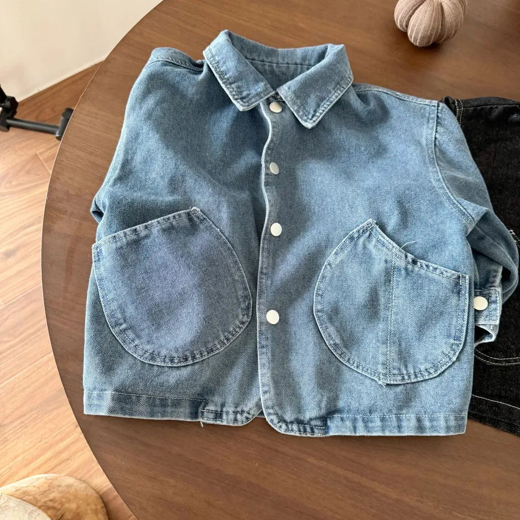 ショートコート・ジャケット・ジャンパー 丸ポケットステッチデニムジャケット【mh0011240】