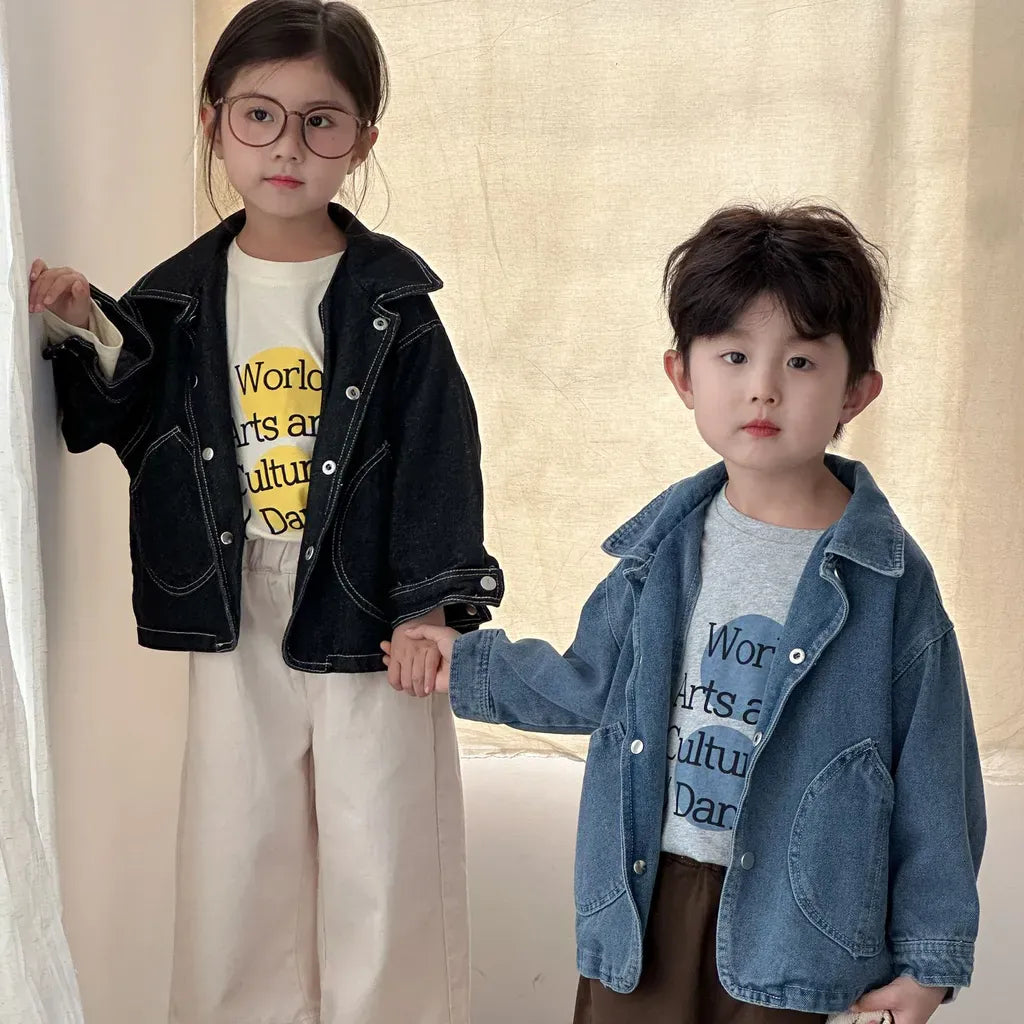 ショートコート・ジャケット・ジャンパー 丸ポケットステッチデニムジャケット【mh0011240】