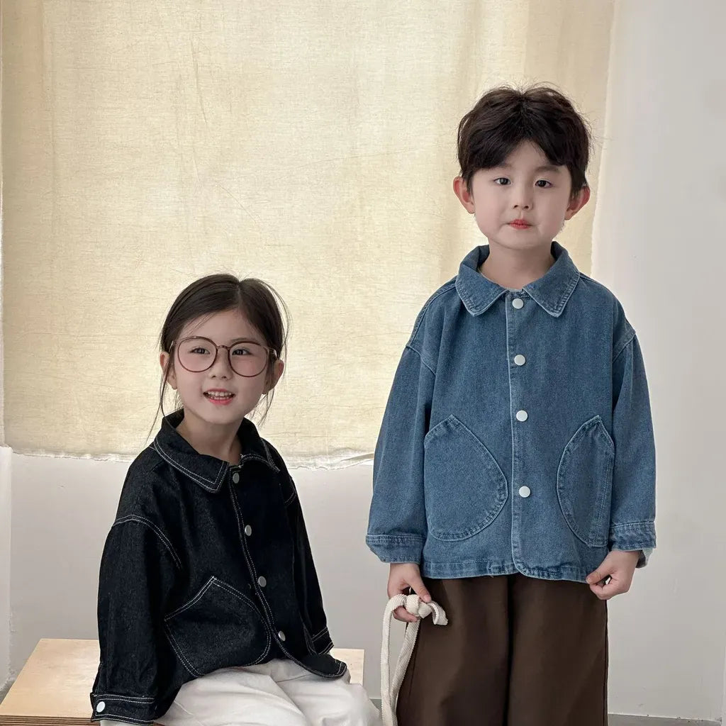 ショートコート・ジャケット・ジャンパー 丸ポケットステッチデニムジャケット【mh0011240】