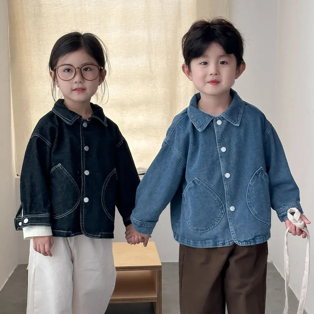 ショートコート・ジャケット・ジャンパー 丸ポケットステッチデニムジャケット【mh0011240】