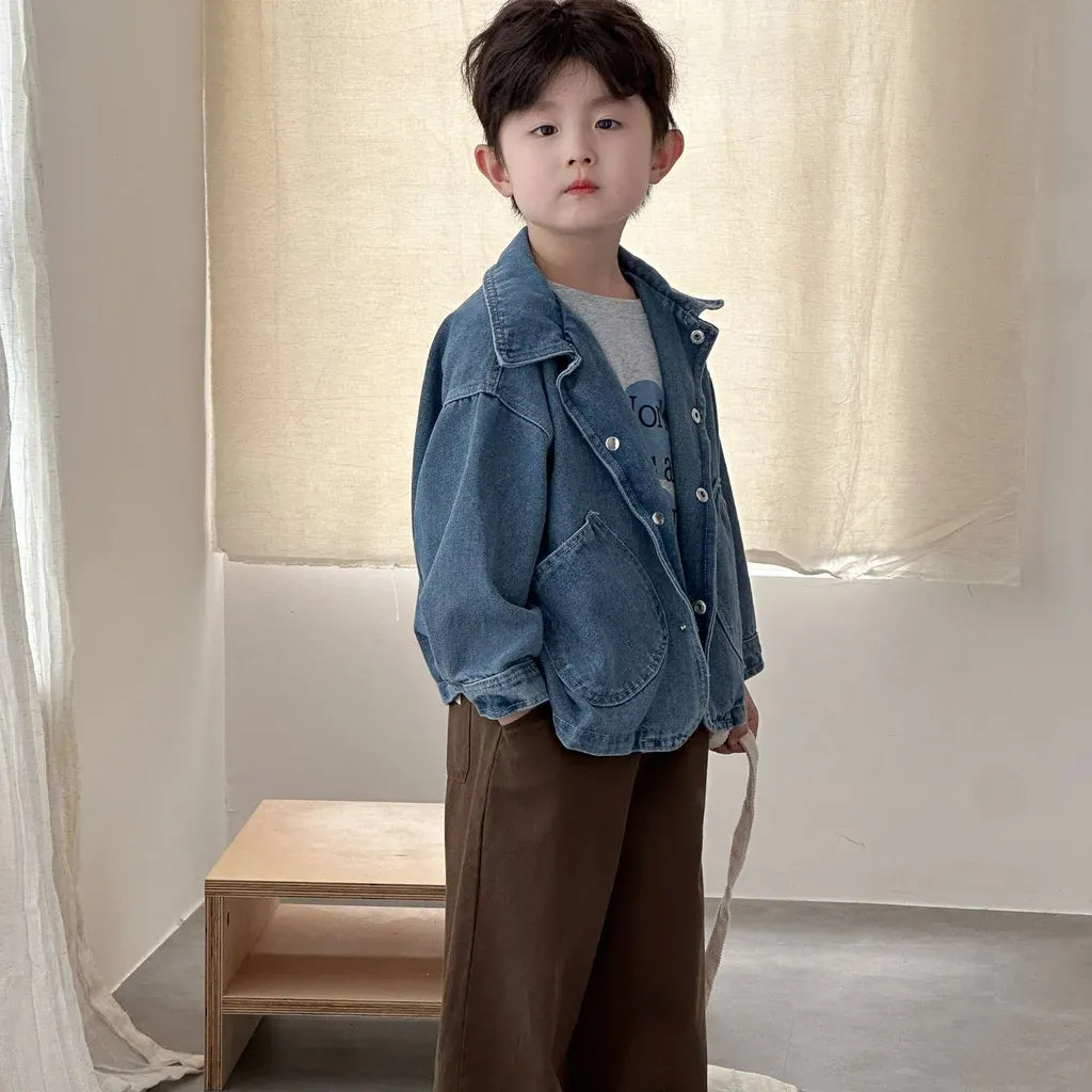 ショートコート・ジャケット・ジャンパー 丸ポケットステッチデニムジャケット【mh0011240】