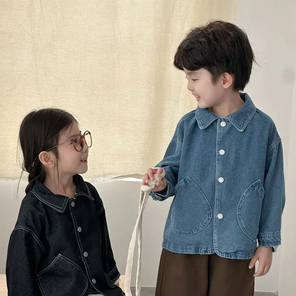 ショートコート・ジャケット・ジャンパー 丸ポケットステッチデニムジャケット【mh0011240】