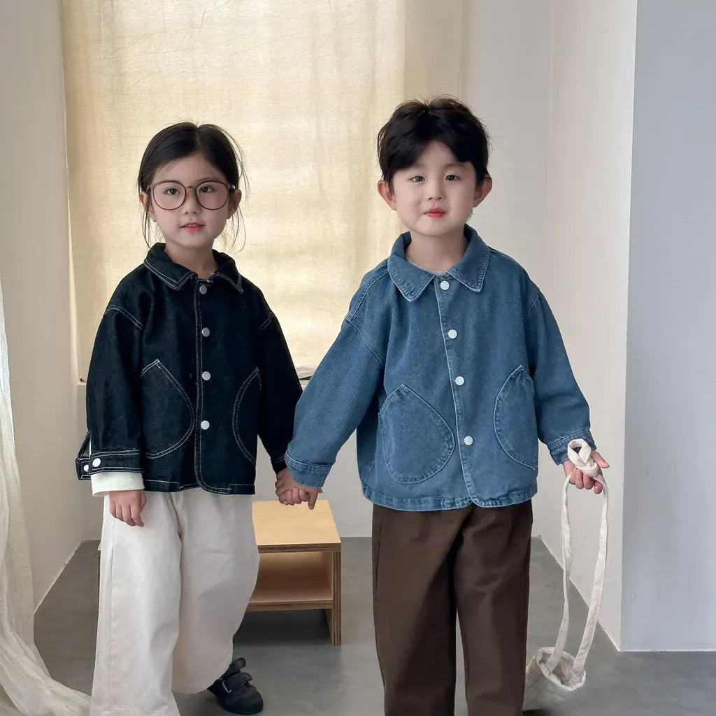 ショートコート・ジャケット・ジャンパー 丸ポケットステッチデニムジャケット【mh0011240】