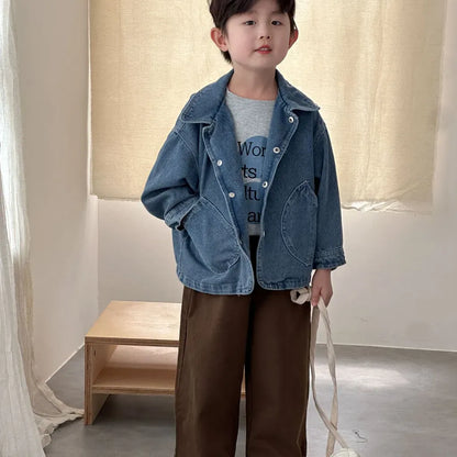 ショートコート・ジャケット・ジャンパー 丸ポケットステッチデニムジャケット【mh0011240】