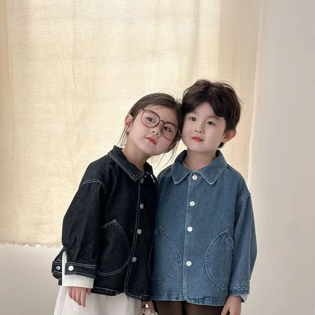 ショートコート・ジャケット・ジャンパー 丸ポケットステッチデニムジャケット【mh0011240】