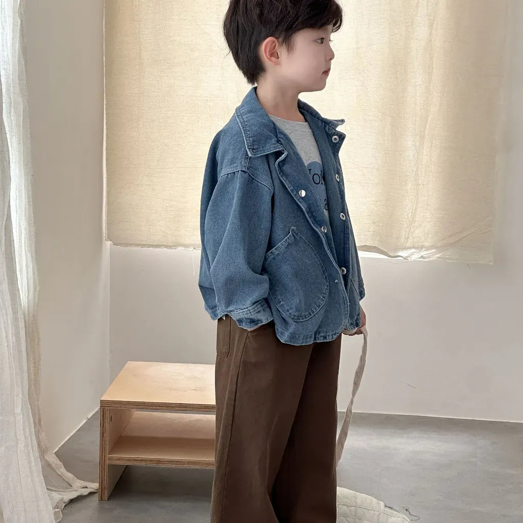 ショートコート・ジャケット・ジャンパー 丸ポケットステッチデニムジャケット【mh0011240】