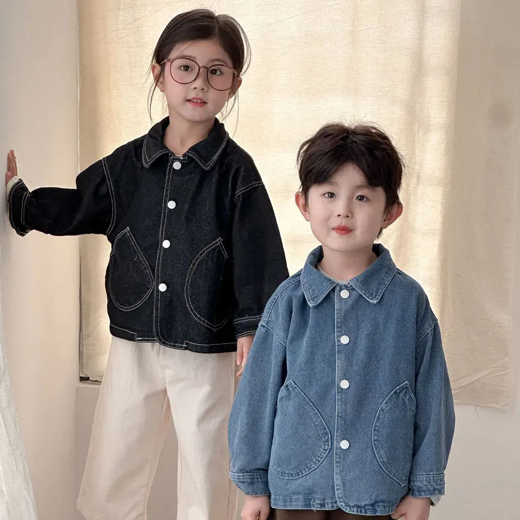 ショートコート・ジャケット・ジャンパー 丸ポケットステッチデニムジャケット【mh0011240】