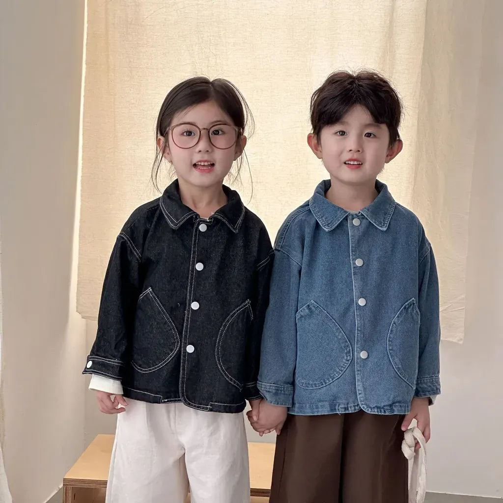 ショートコート・ジャケット・ジャンパー 丸ポケットステッチデニムジャケット【mh0011240】