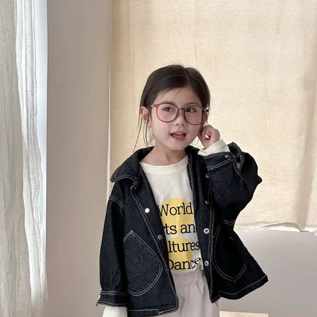 ショートコート・ジャケット・ジャンパー 丸ポケットステッチデニムジャケット【mh0011240】