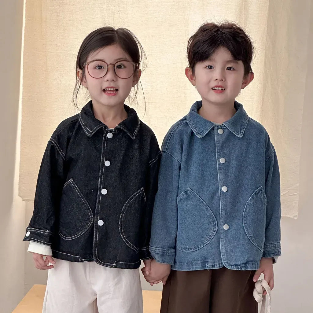 ショートコート・ジャケット・ジャンパー 丸ポケットステッチデニムジャケット【mh0011240】