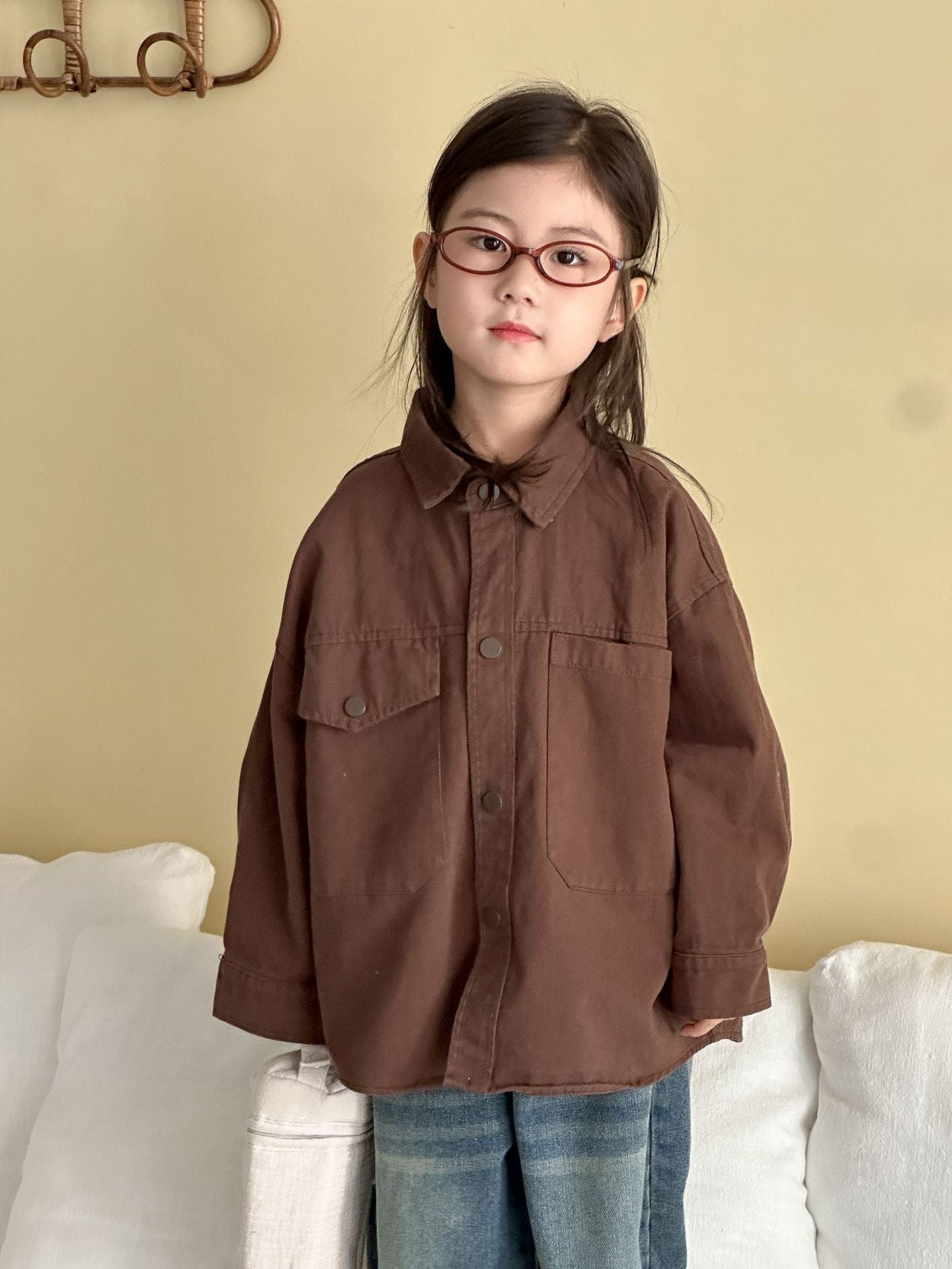 長袖シャツ・ブラウス ビッグポケットワーク長袖シャツジャケット【mh0011241】