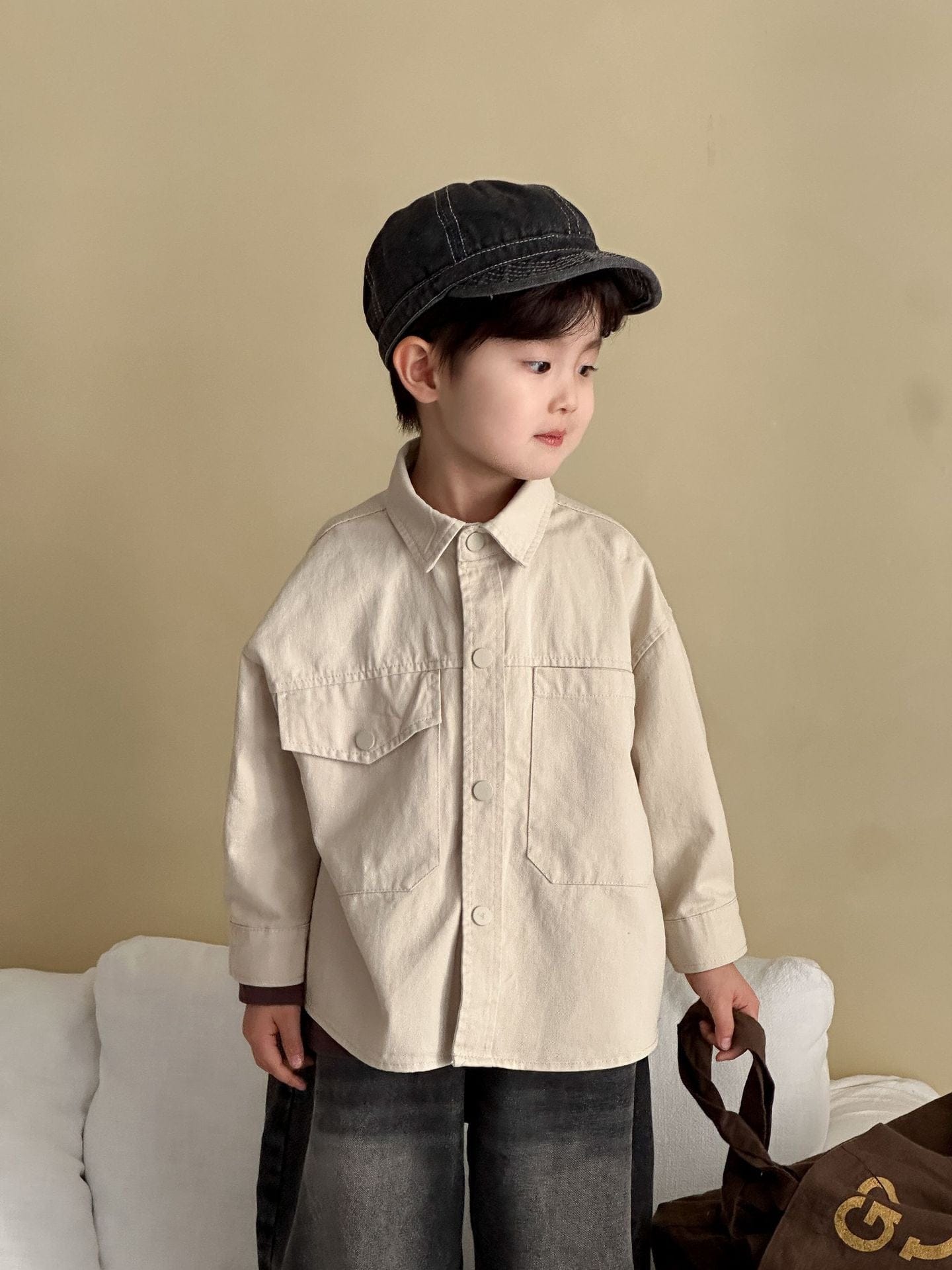 長袖シャツ・ブラウス ビッグポケットワーク長袖シャツジャケット【mh0011241】