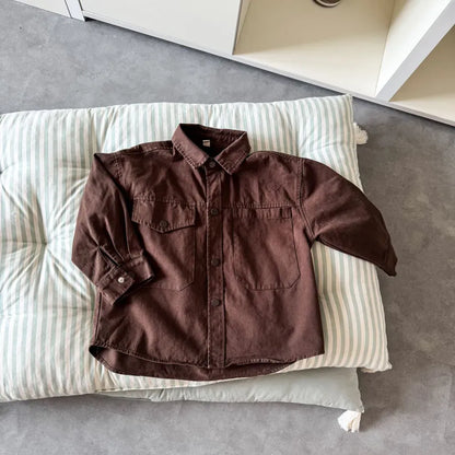 長袖シャツ・ブラウス ビッグポケットワーク長袖シャツジャケット【mh0011241】