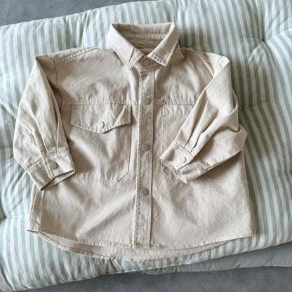 長袖シャツ・ブラウス ビッグポケットワーク長袖シャツジャケット【mh0011241】