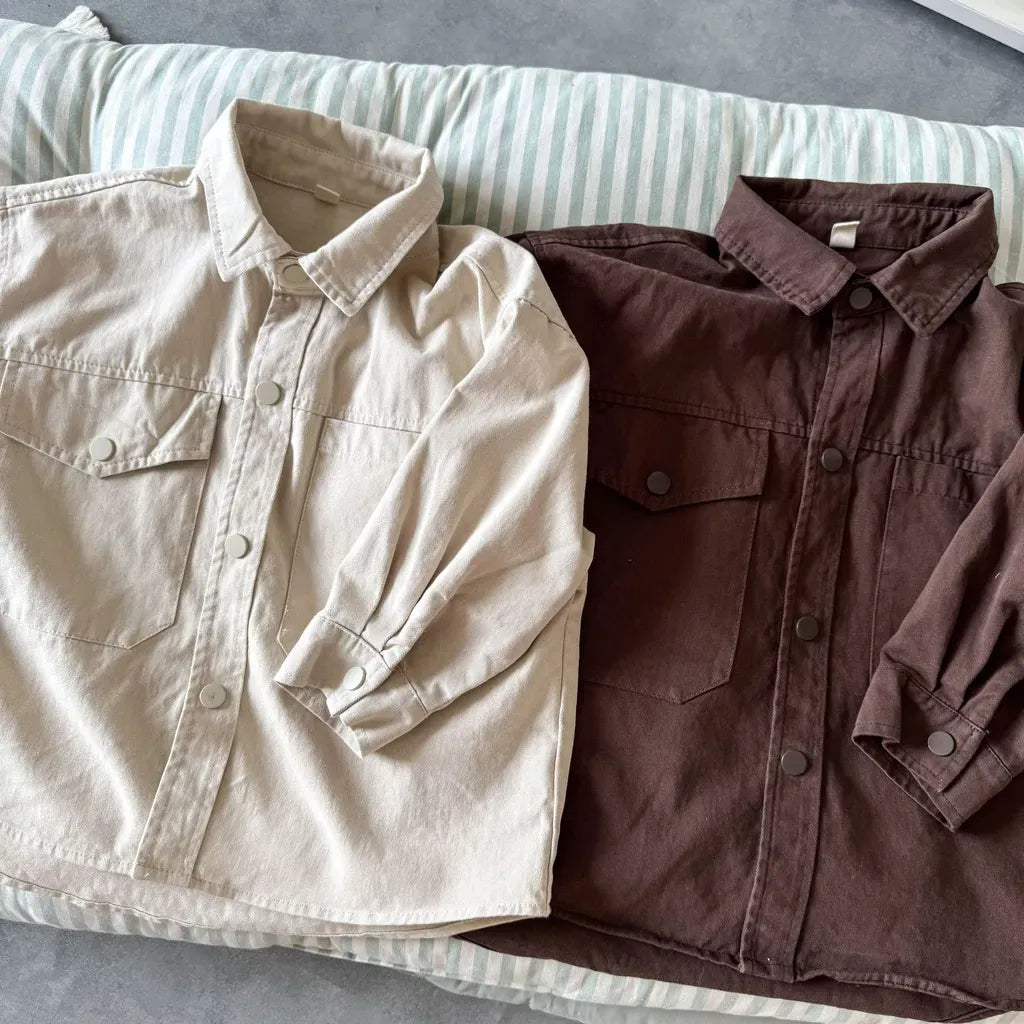 長袖シャツ・ブラウス ビッグポケットワーク長袖シャツジャケット【mh0011241】