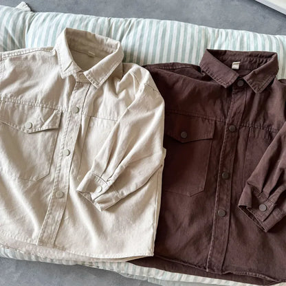 長袖シャツ・ブラウス ビッグポケットワーク長袖シャツジャケット【mh0011241】