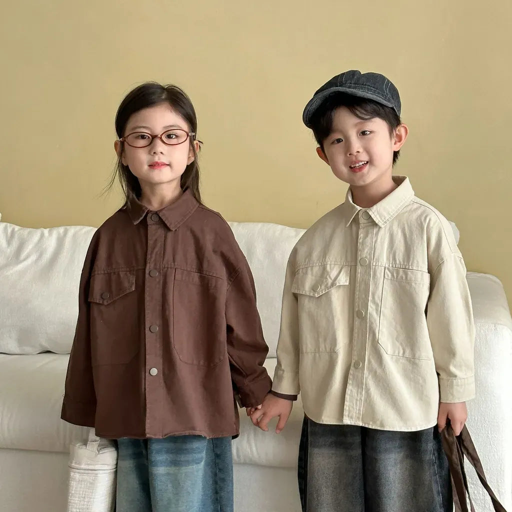 長袖シャツ・ブラウス ビッグポケットワーク長袖シャツジャケット【mh0011241】