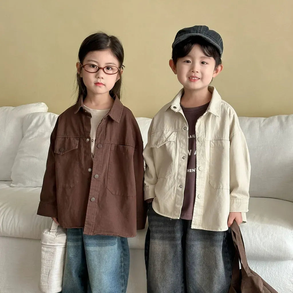 長袖シャツ・ブラウス ビッグポケットワーク長袖シャツジャケット【mh0011241】