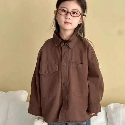 長袖シャツ・ブラウス ビッグポケットワーク長袖シャツジャケット【mh0011241】