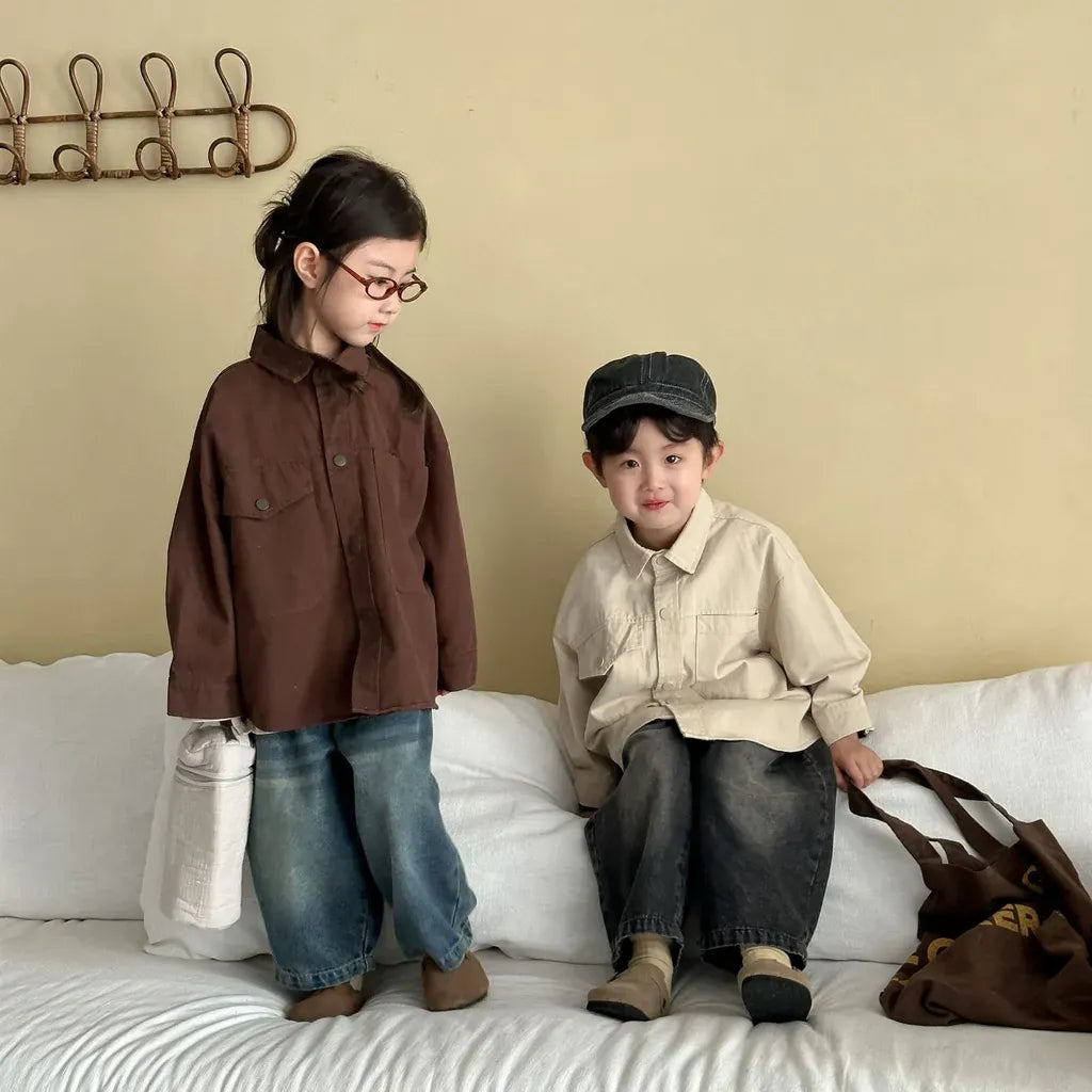 長袖シャツ・ブラウス ビッグポケットワーク長袖シャツジャケット【mh0011241】