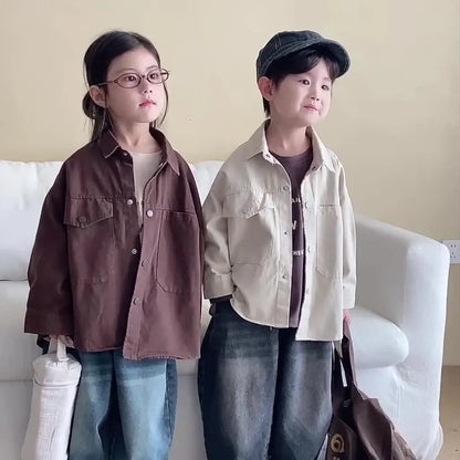 長袖シャツ・ブラウス ビッグポケットワーク長袖シャツジャケット【mh0011241】