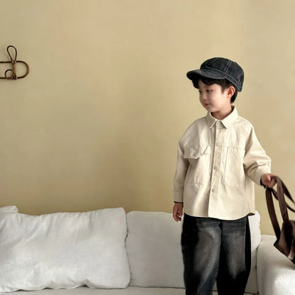 長袖シャツ・ブラウス ビッグポケットワーク長袖シャツジャケット【mh0011241】