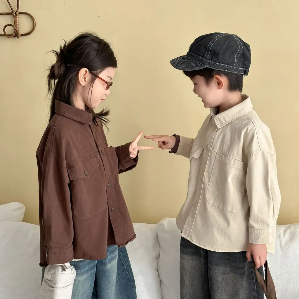 長袖シャツ・ブラウス ビッグポケットワーク長袖シャツジャケット【mh0011241】