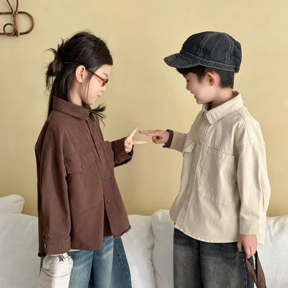 長袖シャツ・ブラウス ビッグポケットワーク長袖シャツジャケット【mh0011241】