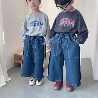 デニムパンツ サイドラインデニムワイドパンツ【mh0011242】