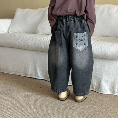 デニムパンツ バックロゴ刺繍バルーンデニムパンツ【mh0011248】