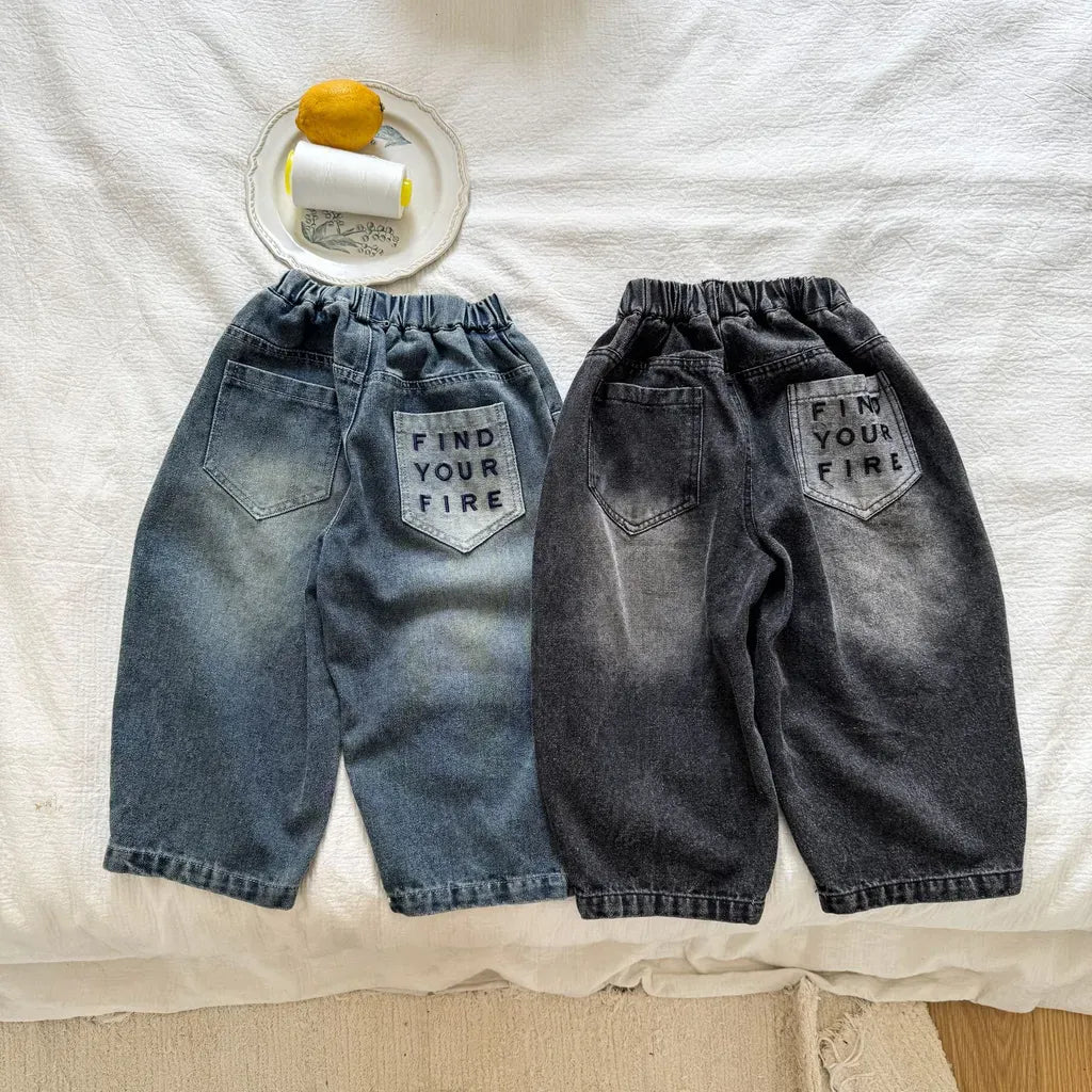 デニムパンツ バックロゴ刺繍バルーンデニムパンツ【mh0011248】