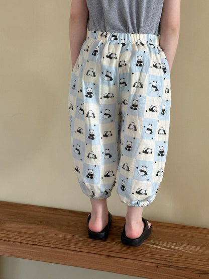 ロングパンツ・スウェットパンツ panda head / 80cm プリント柄サマーイージーパンツ【mh0009825】