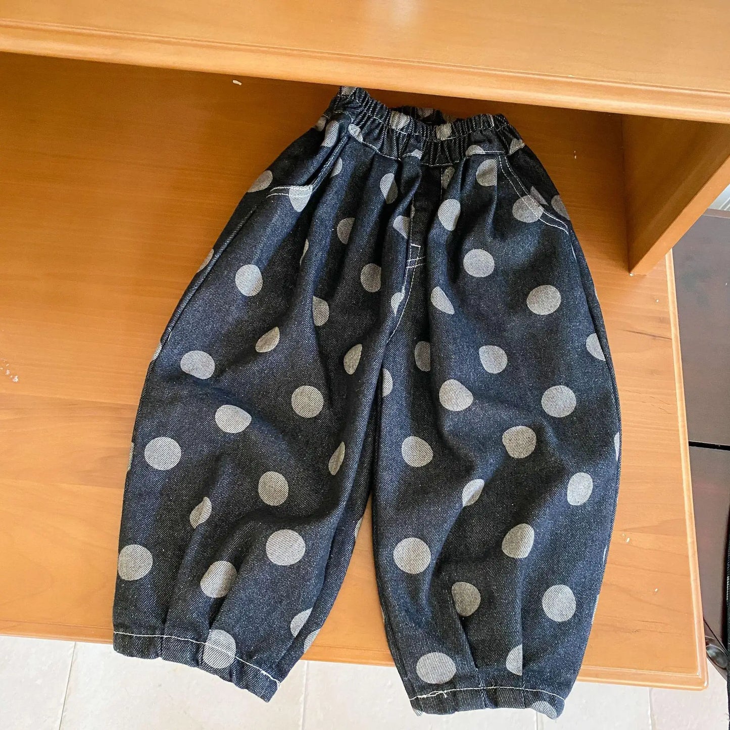 ノースリーブワンピース pants / 80cm キッズパンツ/サスペンダースカート デニム水玉ポルカドットプリントルーズロングパンツ/サスペンダーオーバーオールスカート リンクコーデ 兄弟姉妹 お揃いコーデ【mh0006890】