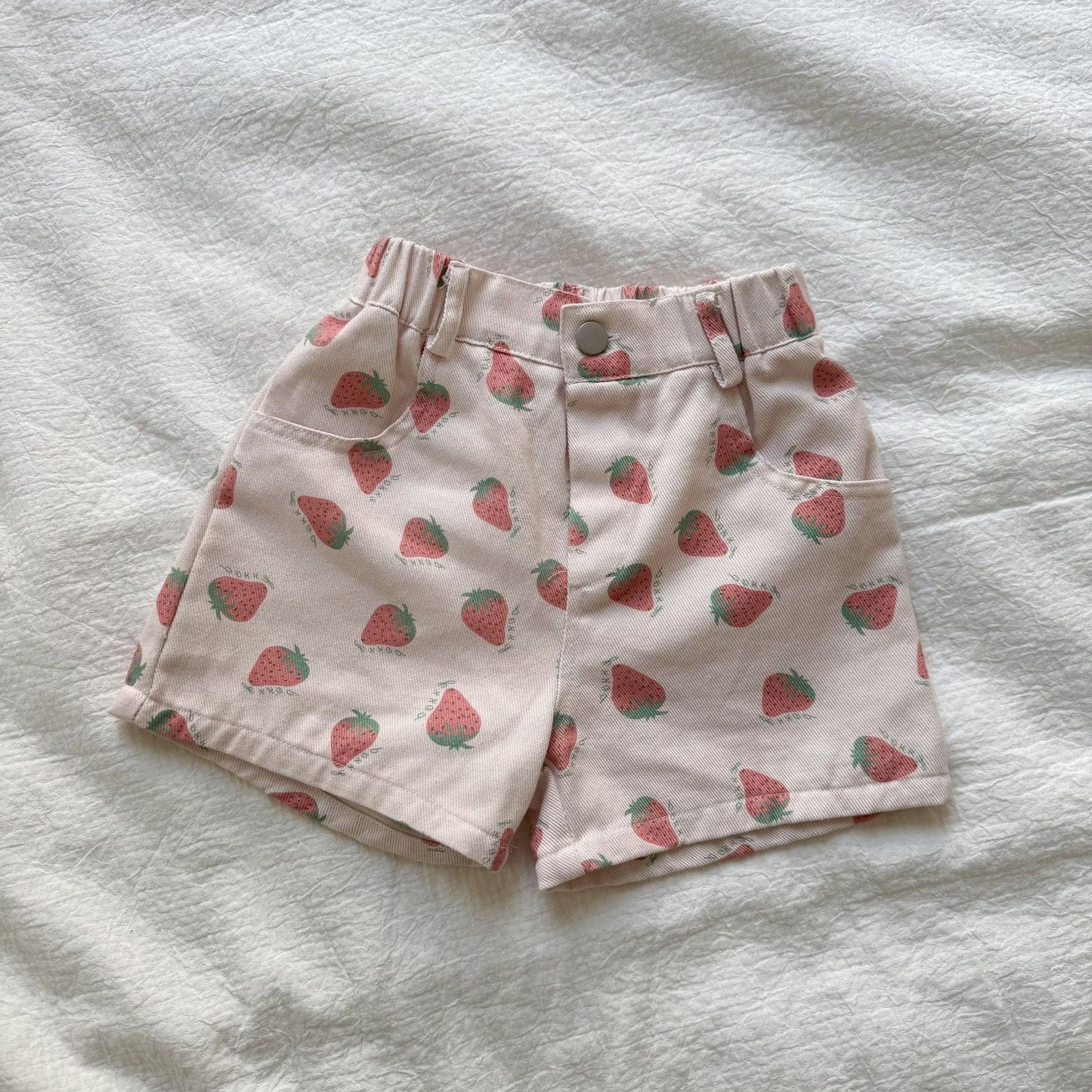 ハーフパンツ・ショートパンツ strawberries / 80cm いちご/レターロゴプリントショートパンツ【mh0010185】