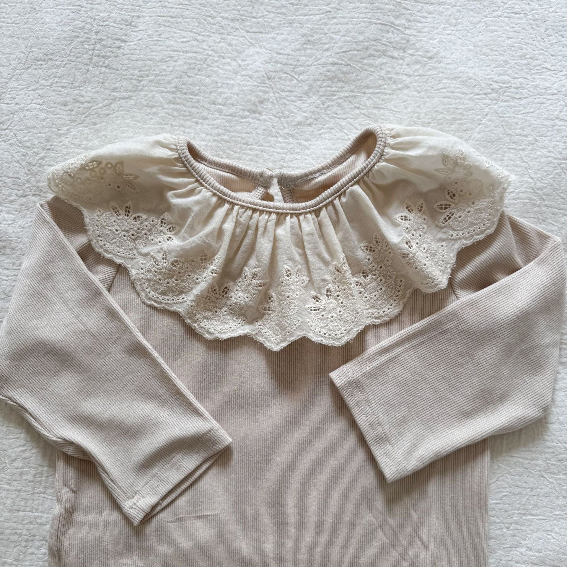 長袖セットアップ シンプル長袖カーディガン/ラッフル襟長袖Tシャツ【mh0010483】