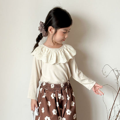 長袖セットアップ シンプル長袖カーディガン/ラッフル襟長袖Tシャツ【mh0010483】