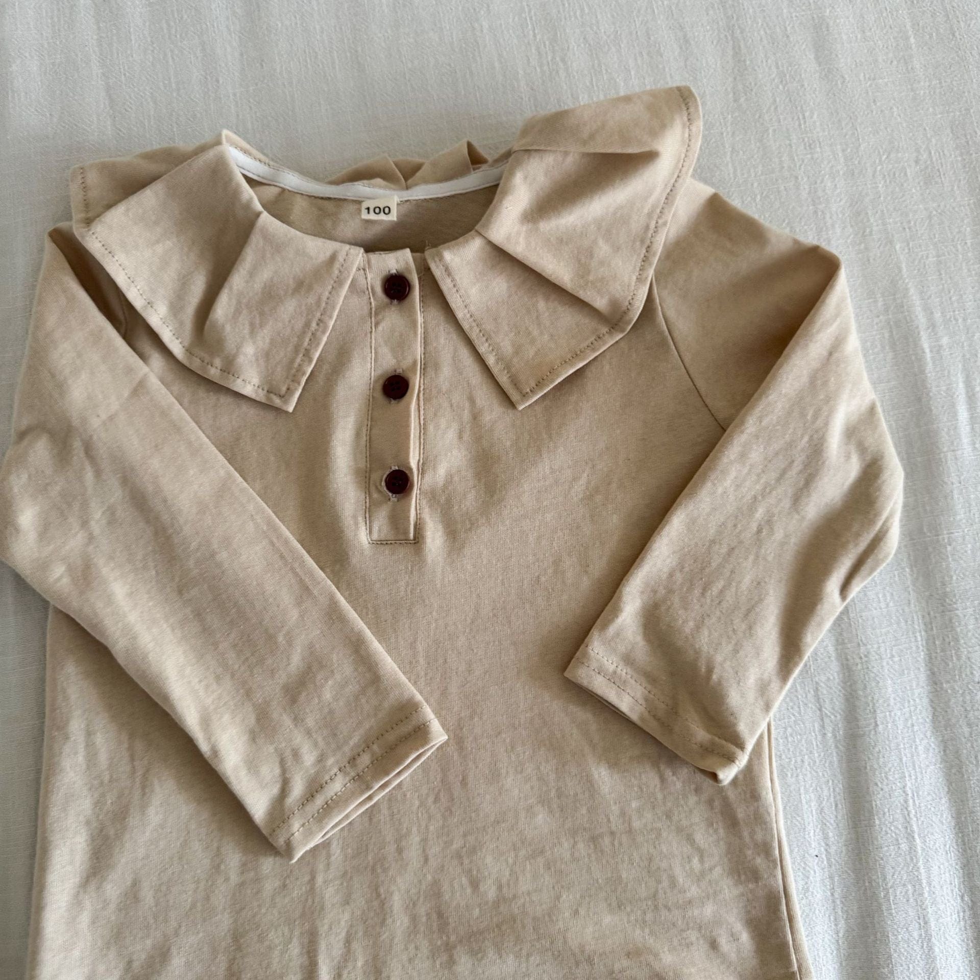 長袖シャツ・ブラウス ビッグ襟長袖Tシャツブラウス【mh0010485】