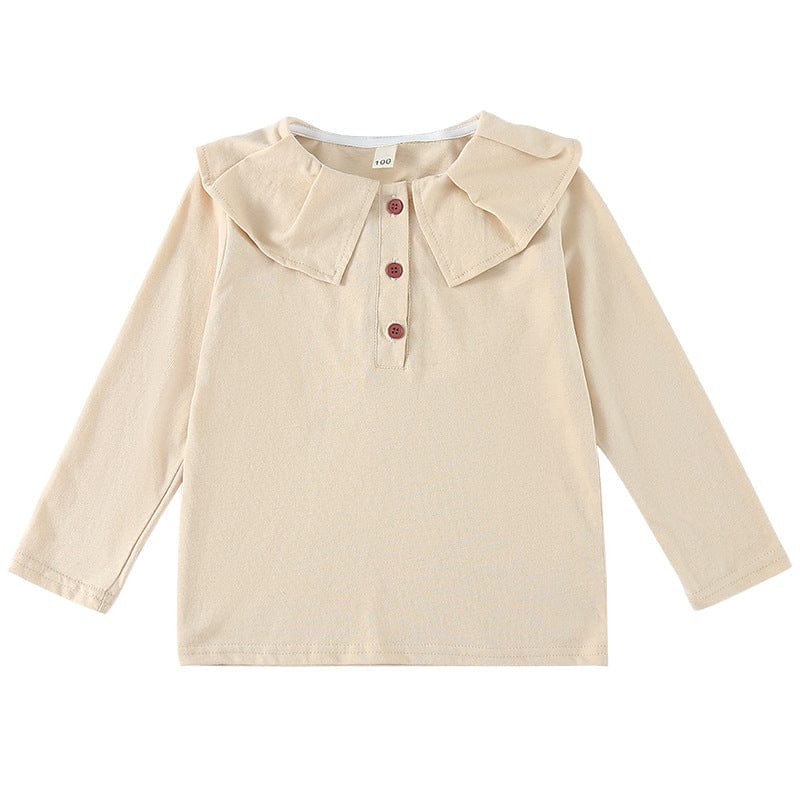 長袖シャツ・ブラウス ビッグ襟長袖Tシャツブラウス【mh0010485】