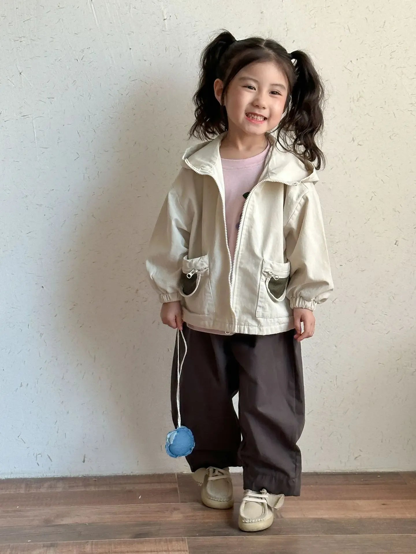 ショートコート・ジャケット・ジャンパー White / 80cm 12M キッズアウター ポケットアクセントフーディジップアップブルゾンジャケット【mh0008825】