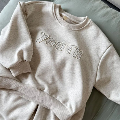 長袖セットアップ YOUTHロゴ刺繍スウェットセットアップ 2点セット【mh0011235】