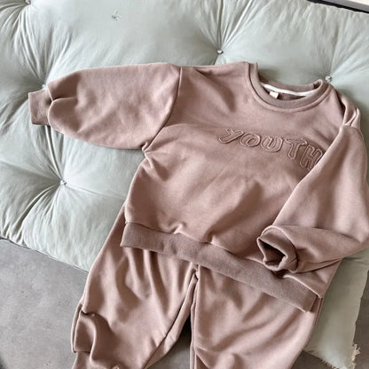 長袖セットアップ YOUTHロゴ刺繍スウェットセットアップ 2点セット【mh0011235】